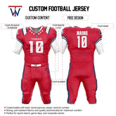 Custom Red Epaulettes American Football Jersey & Stripe Integrated Pants